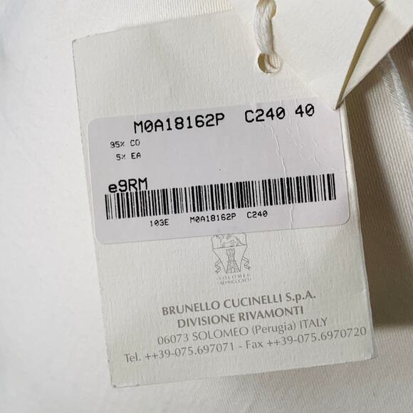 RIVAMONTI Size 4 White Cotton Blend Narrow Leg Dress Pants - Picture 5 of 10